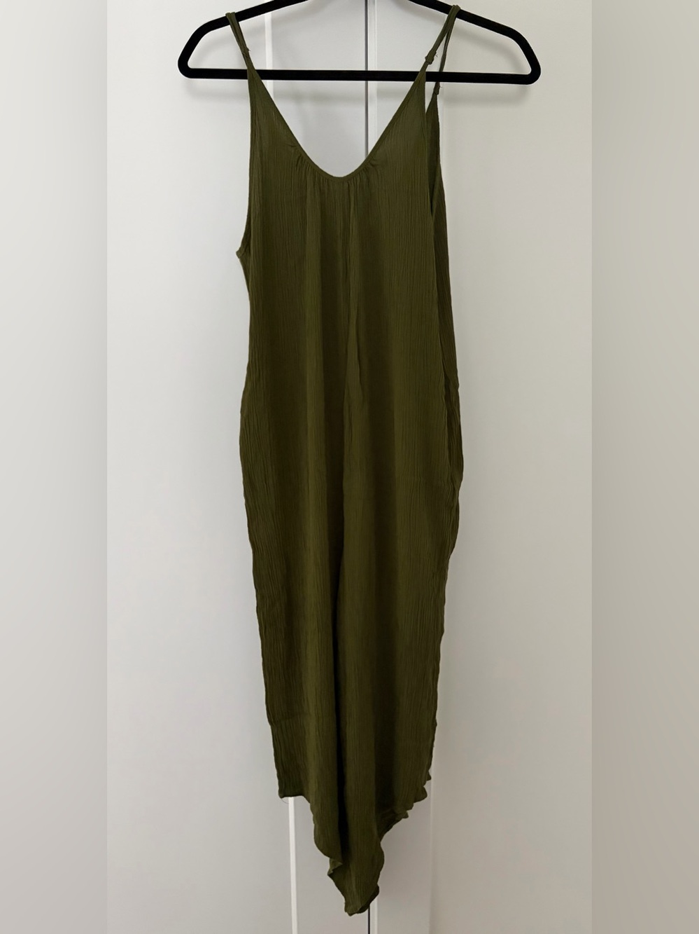 Forever 21 Olive Green Sleeveless V-Neck Jumpsuit